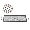 VEVOR X-Marks Fire Pit Grill Grate, Rectangle Cooking Grate, Heavy Duty Steel Campfire BBQ Grill Grid with Handle & Support X Wire