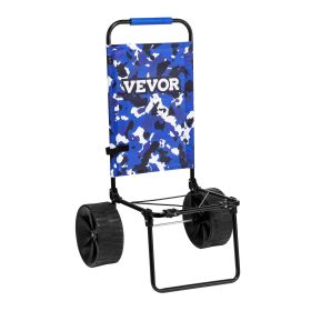 VEVOR Beach Dolly with Big Wheels for Sand, 15.4" x 15.7" Cargo Deck, w/ 10" PE Solid Wheels, 69LBS Loading Capacity Folding Sand Cart