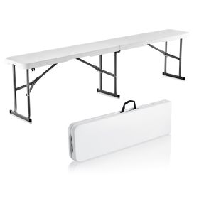 VEVOR 6FT Plastic Folding Bench Portable Outdoor Bench for Picnic Camping Garden