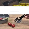 Outdoor Stainless Steel Multi-function Fork Spoon Tableware Combination Bottle Opener Fish Harpoon Camping Survival Equipment