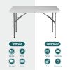 4ft Folding Table Outdoor Indoor Heavy Duty Portable Table with Carrying Handle for Camping Picnic Party