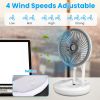 All in 1 Folding Desk Fan USB Desk Fan Small Stretchable Fan with 4 Wind Speeds Hanging Desktop Wall Mounted for Bedroom Dormitory Office Travel Campi