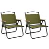 Camping Chairs 2 pcs Green 21.3"x16.9"x23.2" Oxford Fabric