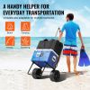 VEVOR Beach Dolly with Big Wheels for Sand, 15.4" x 15.7" Cargo Deck, w/ 10" PE Solid Wheels, 69LBS Loading Capacity Folding Sand Cart