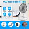 All in 1 Folding Desk Fan USB Desk Fan Small Stretchable Fan with 4 Wind Speeds Hanging Desktop Wall Mounted for Bedroom Dormitory Office Travel Campi