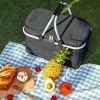 30L Insulated Picnic Basket Cooler Collapsible Food Delivery Storage Bag Grocery Market Basket Heat & Cool Insulation w/ Aluminum Handles Ban on Amazo