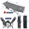 Adults, Foldable Outdoor with Portable Bag, Bed Lightweight Sleeping Cots for Camping, Easy to Set up, Black