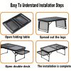 Outdoor Folding Picnic Table Grill Camping Table, 4-6 Person Portable Roll up Aluminum Table, Quick Setup in 1-5 Minutes, for Picnic, Garden, Patio