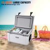 VEVOR Insulated Portable Cooler, 52 qt, Holds 50 Cans, Ice Retention Hard Cooler with Heavy Duty Handle, Ice Chest Lunch Box for Camping, Beach