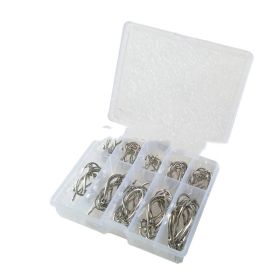 Boxed Fish Hook 100 Pieces Of Tube With Ise Ni 3-12 Barbed Hook, Holed Gold And Black Small Accessories (Option: Silver with holes)