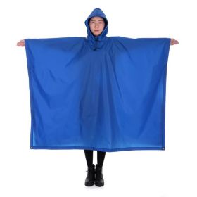 Multi-Usage Lightweight Hooded Rain Poncho Picnic Mat Blanket Sun Shelter (Type: Camping supplies, Color: Blue)