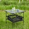 1-piece Folding Outdoor Table with Carrying Bag,Lightweight Aluminum Roll-up Square Table for indoor, Outdoor Camping, Picnics, Beach,Backyard, BBQ