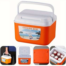 5.2/8.4/13.7/28.5/47.5QT Picnic Insulated Box, Fresh-Keeping Box, Outdoor Picnic, Barbecue, Camping Portable Insulated Box, Orange Fresh-Keeping Box (orange: 5.2QT/5L-1pc)