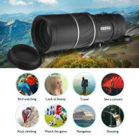 40x60 Day Night Vision HD Optical Monocular Hunting Camping Handheld Telescope Life Waterproof (Color: Black)