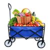 Outdoor Folding Wagon Garden ; Large Capacity Folding Wagon Garden Shopping Beach Cart ; Heavy Duty Foldable Cart; for Outdoor Activities; Beaches; Pa