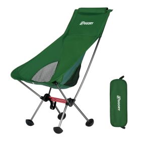 Folding Camping Chair Stable Lightweight Portable Compact for Outdoor Camp Travel, Beach, Picnic Festival Hiking Backpacking Supports 300Lbs (Color: Green, size: Big)