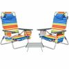 2 Packs 5-Position Outdoor Folding Backpack Beach Table Chair Reclining Chair Set