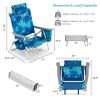 2 Packs 5-Position Outdoor Folding Backpack Beach Table Chair Reclining Chair Set