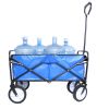 Outdoor Folding Wagon Garden ; Large Capacity Folding Wagon Garden Shopping Beach Cart ; Heavy Duty Foldable Cart; for Outdoor Activities; Beaches; Pa