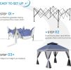 Outdoor 11x 11Ft Pop Up Gazebo Canopy With Removable Zipper Netting,2-Tier Soft Top Event Tent,Suitable For Patio Backyard Garden Camping Area