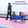 Outdoor Folding Wagon Garden ; Large Capacity Folding Wagon Garden Shopping Beach Cart ; Heavy Duty Foldable Cart; for Outdoor Activities; Beaches; Pa