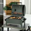 Outsunny Charcoal BBQ Grill with 235 sq.in. Cooking Area, Tabletop Outdoor Barbecue with Ash Catcher and Built-in Thermometer for Patio, Backyard