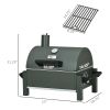 Outsunny Charcoal BBQ Grill with 235 sq.in. Cooking Area, Tabletop Outdoor Barbecue with Ash Catcher and Built-in Thermometer for Patio, Backyard