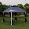 Outdoor 11x 11Ft Pop Up Gazebo Canopy With Removable Zipper Netting,2-Tier Soft Top Event Tent,Suitable For Patio Backyard Garden Camping Area