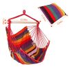 Hammock Hanging Chair Canvas Porch Patio Swing Seat Portable Camping Rope Seat