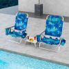 2 Packs 5-Position Outdoor Folding Backpack Beach Table Chair Reclining Chair Set