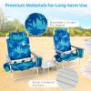 2 Packs 5-Position Outdoor Folding Backpack Beach Table Chair Reclining Chair Set