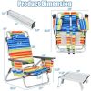 2 Packs 5-Position Outdoor Folding Backpack Beach Table Chair Reclining Chair Set