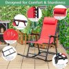 Outdoor Patio Camping Lightweight Folding Rocking Chair with Footrest