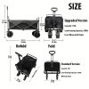 1pc Collapsible Foldable Wagon Cart Storage Box, 300/500LBS Heavy Duty Utility Garden Cart With All-Terrain Wheels For Beach, Lawn, Sports, Camping