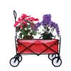 Outdoor Folding Wagon Garden ; Large Capacity Folding Wagon Garden Shopping Beach Cart ; Heavy Duty Foldable Cart; for Outdoor Activities; Beaches; Pa