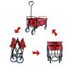 Outdoor Folding Wagon Garden ; Large Capacity Folding Wagon Garden Shopping Beach Cart ; Heavy Duty Foldable Cart; for Outdoor Activities; Beaches; Pa