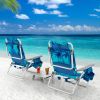 2 Packs 5-Position Outdoor Folding Backpack Beach Table Chair Reclining Chair Set