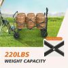 1pc Collapsible Foldable Wagon Cart, 330LBS Heavy Duty Utility Garden Cart With All-Terrain Wheels For Beach, Lawn, Sports, Camping, Black, 30"