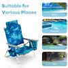 2 Packs 5-Position Outdoor Folding Backpack Beach Table Chair Reclining Chair Set