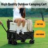 1pc Collapsible Foldable Wagon Cart Storage Box, 300/500LBS Heavy Duty Utility Garden Cart With All-Terrain Wheels For Beach, Lawn, Sports, Camping